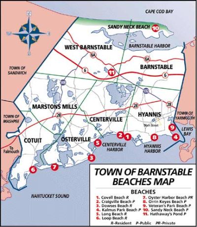 Cape Cod Beach rental :: Barnstable Beach Map
